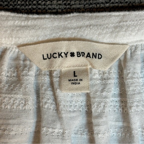 Lucky Brand Boho Embroidered Babydoll Top Size Large NWT - Picture 5 of 15